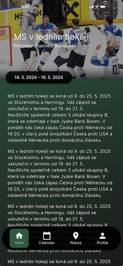 Ukázka intro stránky